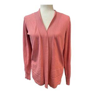 Lety & Me Gabby Pointelle Cardigan~Size Small~Salmon~NWT *Damage* L1 31